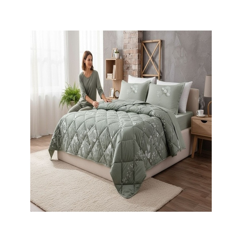 Aurensi Sage Green Çift Kişilik Uyku Seti