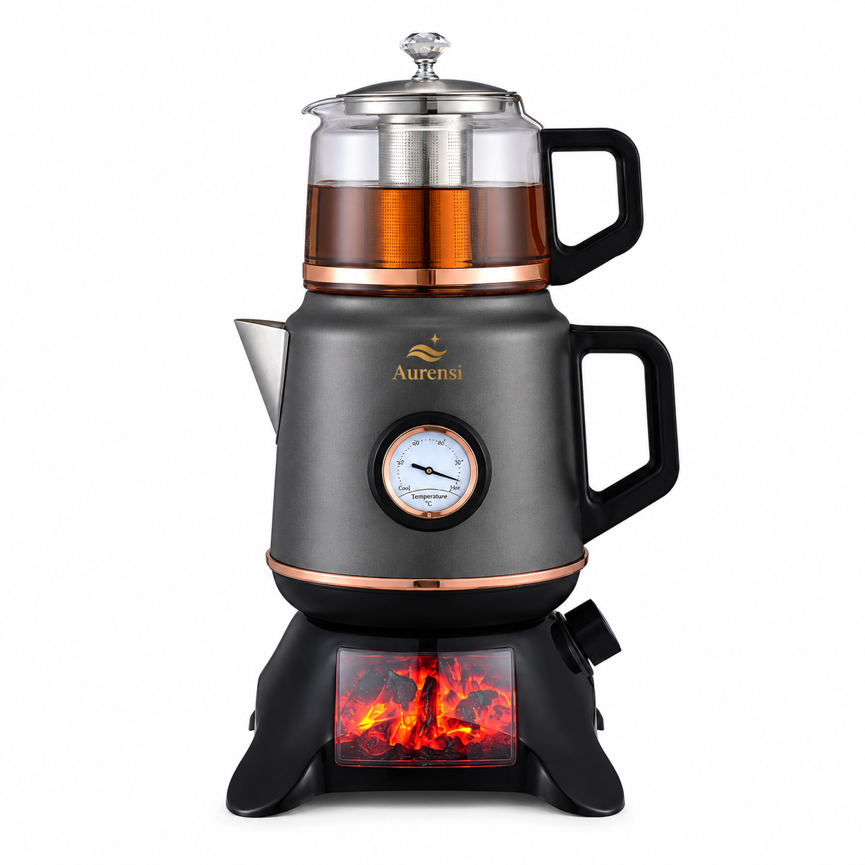Aurensi Şömine Efektli Elektrikli Çay Makinesi